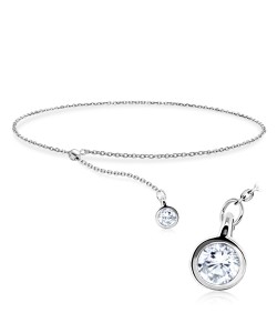 Minimal Style with CZ Silver Bracelet BRS-443